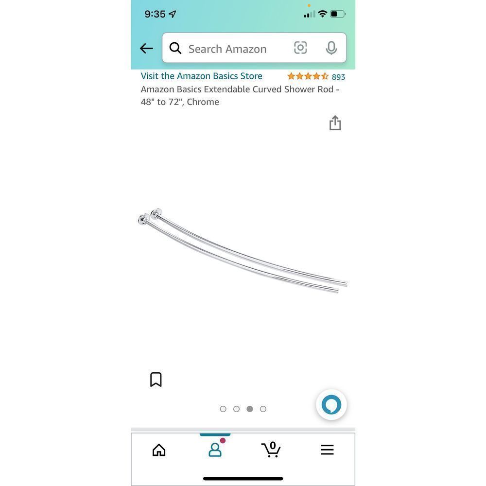 Shower bar curved  